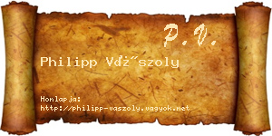 Philipp Vászoly névjegykártya